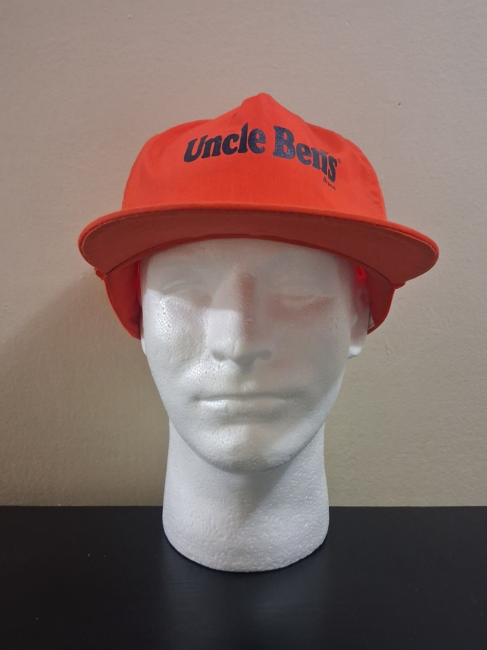 Vintage 80s Uncle Bens Brand Otto Cap Rope Hat Snapback Orange Taiwan (Unisex)